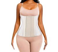 Waist Trainer for Women Corset Cincher Body Shaper Girdle Trimmer with Steel Bones Extender - beige - XL