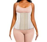 Waist Trainer for Women Corset Cincher Body Shaper Girdle Trimmer with Steel Bones Extender - beige - XXS
