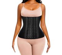 Waist Trainer for Women Corset Cincher Body Shaper Girdle Trimmer with Steel Bones Extender - black - S