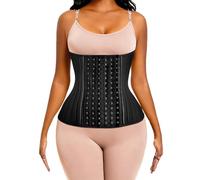 Waist Trainer for Women Corset Cincher Body Shaper Girdle Trimmer with Steel Bones Extender - black - XXL