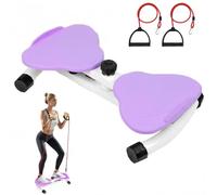Waist Twister Board, Ab Twister Board with 2 Resistance Ropes for Slim Waist and Core Ab Exercise, Max 120KG, Balance Training, Foot Massage, Noiseless Home Gym Exercise Equipment (Purple)