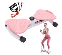 Waist Twister Board twisting machine exercise twist ab training - Noiseless Fitness Tool with Loop Resistance Bands, Foot Massage, and Core Workout for Belly Fat Loss (Pink)