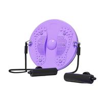 Waist Twister Machine Exercise, Ab Twist Waist Disc Board, with Elastic Rope, Silent Rotation, Non-slip Bottom, Effective fat Reduction, for Home Fitness(Purple)