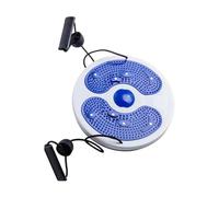 Waist Twisting Disc, Waist Whisper, Waist Whisper twisting Disc Board for Exercise, Fitness Turntable for Home Workout, Waist Wriggling Plate with Resistance Bands and Foot Massage (Blue)