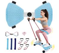 Waist Twisting Machine, Ab Twister Board, Adjustable Home Gym Equipment for Belly Fat - 330lbs Capacity, Ultra Quiet, Non-Slip Base for Women Men（Blue)