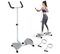 Waist Twisting Machine & Ab Twister Machine - 300 lbs Noiseless Waist Twister Board for Core Exercise, Home Gym Fitness Equipment with Resistance Bands (Women/Men) (Grey)
