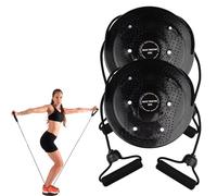 Waist Whisper Disc, Waistwhisper - Body Shaping Waist Twisting Disc, Waist Whisper Exerciser, Adjustable Twist Board With Handles, Balance Trainer, Core Workout Equipment for Home Gym (2 Pcs,Black)