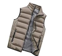 Waistcoats For Men Casual | Mens Gilets And Bodywarmers Puffer Vest Stand Collar Winter Vest Solid Color Quilted Vest Thermal Vest Down Vest Lightweigh Gilet Outerwear Gilets Sleeveless Jacket