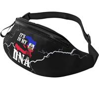 Waistpack It's in My DNA Haiti Haitian Flag, Waist Pack Bag Premium Sports Waist Pouch Foldable Waistpacks for Outdoors Workout Sport