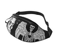Waistpacks Foldable Waist Bag Witch Board Black Gothic Goth Occult Witchcraft with Headphone Hole Walking Bags for Outdoor Climbing Fitness 14X35Cm
