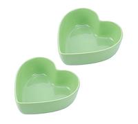 WAIT FLY 2pcs Heart-Shaped Bowls for Salad Soup Snack Dessert Household Cooking Bowls for Home Kitchen, Green