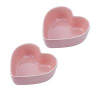 Wait Fly 2pcs Heart-Shaped Bowls for Salad Soup Snack Dessert Household Cooking Bowls for Home Kitchen, Pink