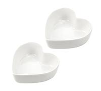WAIT FLY 2pcs Heart-Shaped Bowls for Salad Soup Snack Dessert Household Cooking Bowls for Home Kitchen, White
