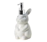 WAIT FLY Cute Rabbit Ceramic Bathroom Accessory Soap Dispenser with Plastic Pump, Refillable Lotion Hand Wash Dispenser, Dish Soap Dispenser