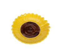 WAIT FLY Lovely Ceramic Jewelry Dish - Trinket Tray, Ring Holder, Key Bowl - Home Decor for Mom, Daughter, Sister, Friends - Sunflower - 1PCS