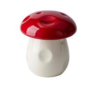 WAIT FLY Mushroom Ceramic Ashtray with Lid, Cute Cigar Ashtray for Indoor or Outdoor use, Home Office Decoration Ashtray for Smokers-Red
