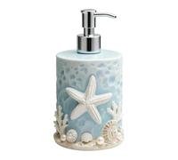 WAIT FLY Resin Starfish Soap Dispenser with Plasic Pump, Refillable Lotion Soap Bottle, Beach Theme Hand and Dish Soap Dispenser