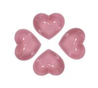 WAIT FLY Sweet Heart-Shaped Ceramic Pudding Cake Bowl Set of 4, Microwave Safe