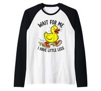 Wait for Me I Have Little Legs Duck Funny Duckling Chick Raglan Baseball Tee