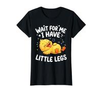 Wait for Me I Have Little Legs Duck Value Graphic T-Shirt, Women, Black, S