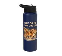 Wait for Me I Have Little Legs Funny Kitten Cat Stainless Steel Insulated Water Bottle