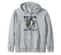 Wait For Me I Have Little Legs Funny Penguin Short People Zip Hoodie