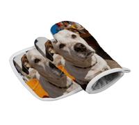 Wait for The Wind to Come. Oven Mitt Set with Lanyard, Cooking Mitt, Protective Thermal Insulation,Kitchen Mitt for Baking, Cooking, Grilling, Microwave