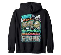 Wait I See A Rock My Attention Span Stone Funny Zip Hoodie