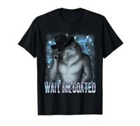 Wait I'm Goated Funny Sarcastic Alpha Wolf Meme Cringe T-Shirt