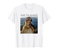 Wait I'm goated Funny Thinking Monkey Meme Brainrot Gen z T-Shirt