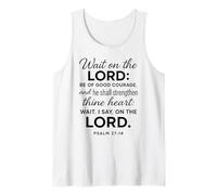 Wait On The Lord Psalm 27:14 Bible Verse Scripture Courage Tank Top