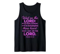 Wait On The Lord Psalm 27:14 Bible Verse Scripture Courage Tank Top