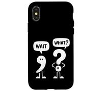 Wait What Funny Grammar Pun Punctuation Comma Question Mark Case for iPhone X/XS