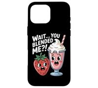 Wait You Blended Me Strawberry Milkshake Kawaii Pun Case for iPhone 16 Pro Max