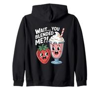 Wait You Blended Me Strawberry Milkshake Kawaii Pun Zip Hoodie
