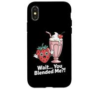 Wait You Blended Me Strawberry Milkshake Pun Case for iPhone X/XS