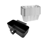 WAITCOOK Griddle Grease Catcher & Liners for Blackstone Griddle, 20-Pack Disposable Grease Tray Liners, Black, Metal, Rectangular