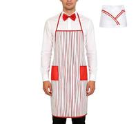 Waiter Costume - Fabric Blend Service Apparel Ensemble, Ice cream Vendor Suit Clothing Collection With Carnival Style Beverage Stall Look, Masquerade Inspired Presentation Wearable Form