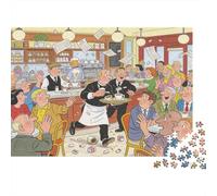 Waiter in A Traditional British Café Wooden Jigsaw Puzzle Waterproof 1000 Piece Puzzles for Adults Impossible Challenging Games
