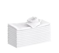 WAITER TREE Cotton Cloth Napkins 50 x 50 cm 12pcs Soft Absorbent Washable Napkins Cloth for Dinner Hotel Restaurant Parties White