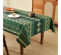 WAITER TREE Table Cloth 140x180 cm Rectangle Wipe Clean Table Cloth Washable Waterproof Tablecloth, Celtic Knot Printed Linen Decorative Table Cover for Dining Parties - Green