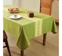 WAITER TREE Table Cloth 145x300 cm Rectangle Wipe Clean Table Cloth Washable Waterproof Tablecloth, Celtic Knot Printed Linen Decorative Table Cover for Dining Parties - Light Green