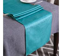 WAITER TREE Table Runner for Dining Table 35x180 cm, Washable Velvet Dresser Scarf Luxury Rustic Farmhouse Table Runners for Home Dining Coffee Table - Lake Blue