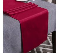 WAITER TREE Table Runner for Dining Table 35x180 cm, Washable Velvet Dresser Scarf Luxury Rustic Farmhouse Table Runners for Home Dining Coffee Table - Red