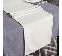 WAITER TREE Table Runner for Dining Table 35x180 cm, Washable Velvet Dresser Scarf Luxury Rustic Farmhouse Table Runners for Home Dining Coffee Table - Cream