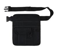 Waiter Waist Money Pouch Bag,Fanny Pack Waist Bag with Adjustable Strap,Easy to Clean Large Capacity Server Waitress Waist Bag,Fastener Tape Fixing Restaurant Apron Bag,Black Black 25x20cm