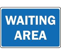 Waiting Area Safety Sign - Self Adhesive Sticker (400mm x 300mm)