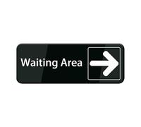 Waiting Area With Right Arrow Sign, 10X3 Inch Self Adhesive Sign For Door Or Wall, Easy Installation, Premium Acrylic Design For Business Store, Shop, Cafe, Office, Restaurant