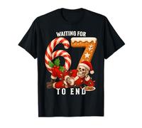 Waiting for 6 7 to End Christmas Santa Claus Six Seven Meme T-Shirt