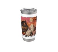 Waiting for Halloween Mentally I am Here Fall Ghost Autumn Stainless Steel Insulated Tumbler